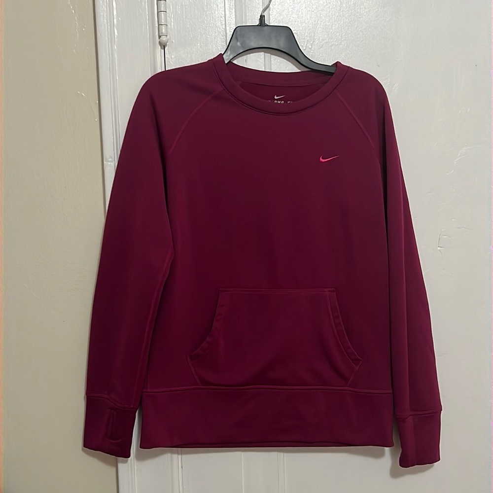 Nike sweatshirt crew neck dry fit purple burgundy garnet color
